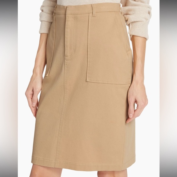 ATM | Washed Cotton Twill Pencil Skirt - Picture 1 of 5